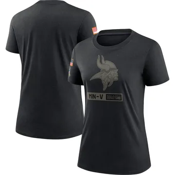 Women's Minnesota Vikings Black 2020 Salute To Service Performance T-Shirt