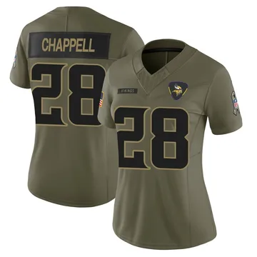 Women's Tyreek Chappell Minnesota Vikings Limited Olive 2025 Salute to Service Jersey
